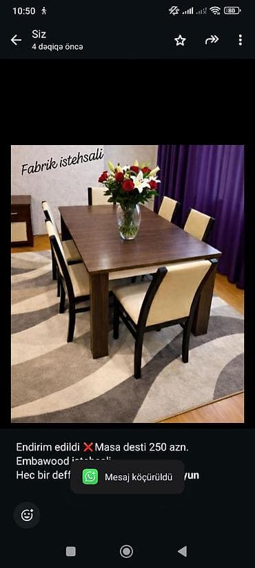 Endirim edildi ❌️Masa desti 250 azn. Embawood istehsali. Hec bir