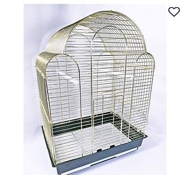 Qızılı rəngli quş qəfəsi - Korpus: metal torlu konstruksiya, qızılı