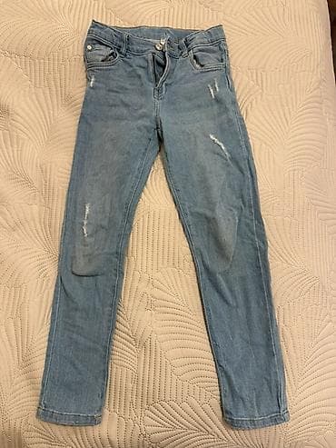 lc wikiki: LC Waikiki uşaq cins şalvarı - Model: dar kəsim (skinny), açıq mavi — 1
