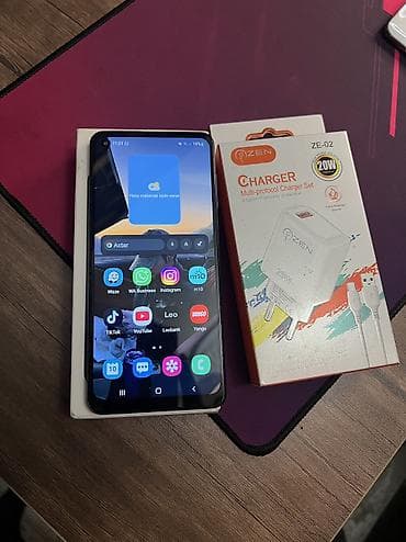 samsung not14: Samsung Galaxy A21S, 32 GB, rəng - Mavi, Barmaq izi, Face ID — 1