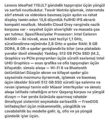 Lenovo: Lenovo IdeaPad 3 15ITL6 noutbuku - 15.6" displey, nazik çərçivə - Tam — 5
