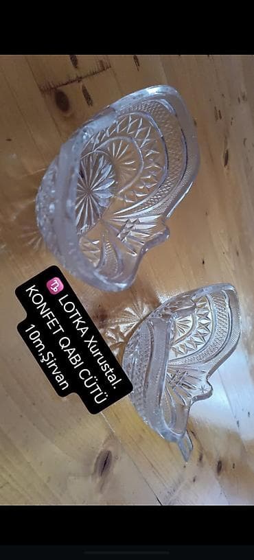 sintepon material: LOTKA xrustal konfet qabı cütü - Material: xrustal şüşə - Forma — 1