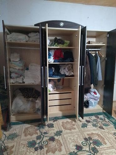 ev saati modelleri: 5 qapı, Qəhvəyi, Digər material, Açılan, Düz dolab — 3