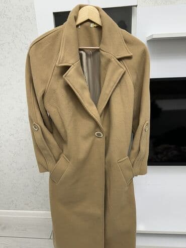 женские кофты для полных: Пальто, XL, цвет - Бежевый — 1