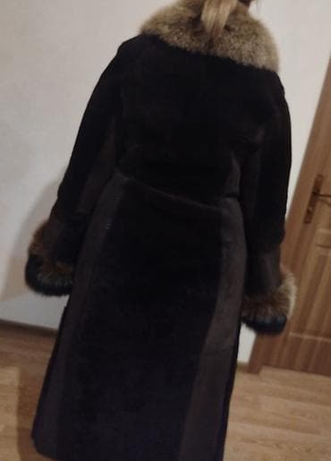 deri geyim: Uzun xəzli qadın palto - Rəng: tünd qəhvəyi gövdə, təbii rəng keçidli — 3