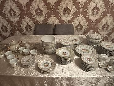 mecmeyi nedir: Nahar dəsti, rəng - Qızılı, Farfor — 4