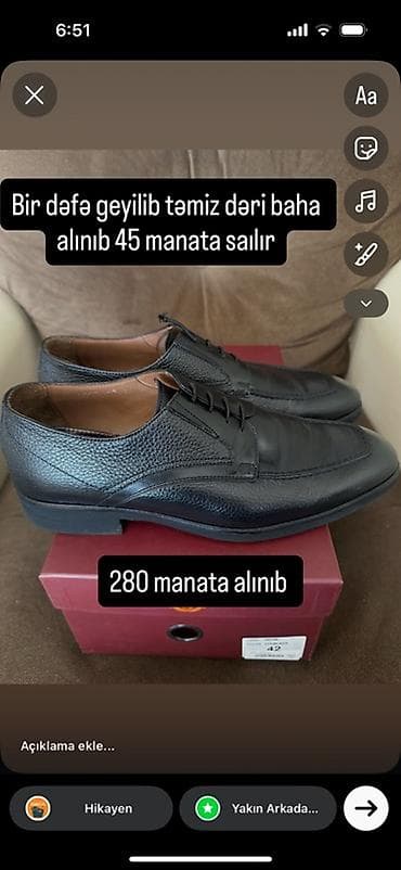 Botinkalar: Məhsul: Kişi dəri klassik ayaqqabıları - Material: təmiz dəri - Rəng — 1