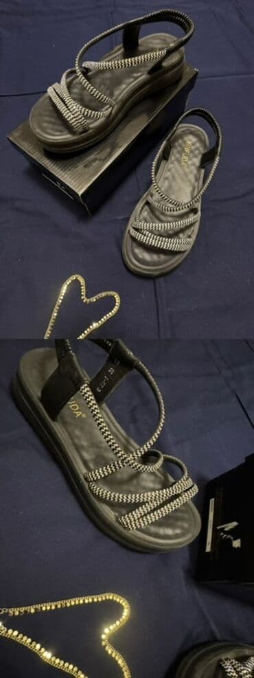 женские закрытые босоножки: Qadın sandal modeli - Rəng: qara - Brend yazısı: AVADIA (daxili — 1