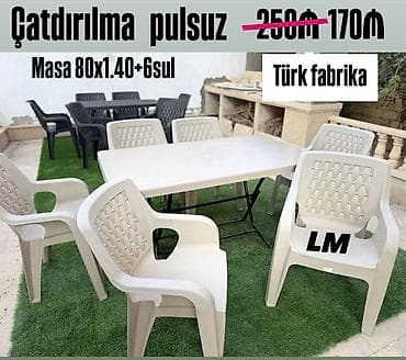 plastik dolabı: Türk fabrikası istehsalı plastik bağ dəsti: - 1 ədəd düzbucaqlı masa – — 1