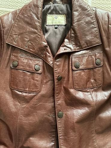 düyməli: Qadınlar üçün uzun dəri plaş/kaban Material: həqiqi təmiz dəri — 5