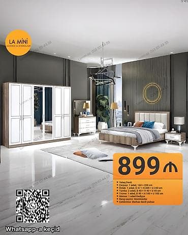 mini stol: La Mini – Yataq Dəsti - Dəst tərkibi: - Çarpayı: 1 ədəd, 160 × 200 — 1