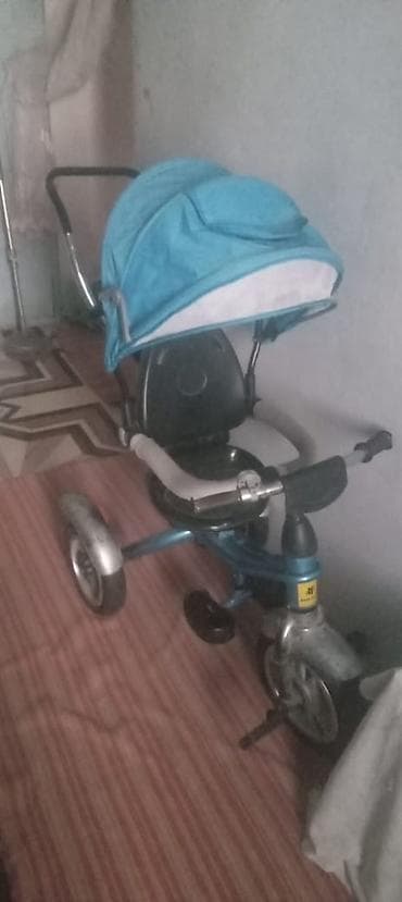Uşaq üçtəkərli velosiped/arabacı tipli model - Rəng: mavi - — 1