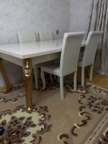 Qonaq otağı üçün, İşlənmiş, Kvadrat masa, 6 stul