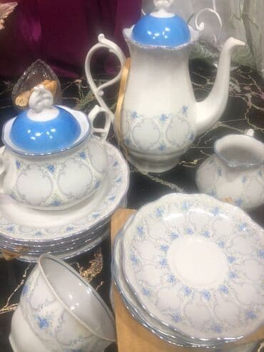 Çay dəsti, rəng - Ağ, Farfor