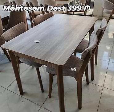 masa stul: Mətbəx üçün, Yeni, Açılmayan, Dördbucaq masa, 4 stul — 1