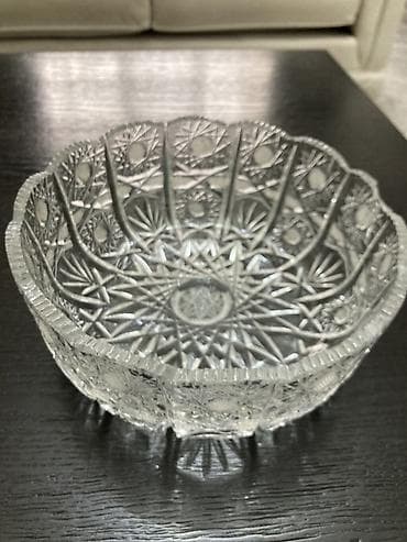 cex qablar: Şüşə qablar dəsti - 6 ədəd şəffaf şüşə desert boşqabı: dairəvi forma — 2