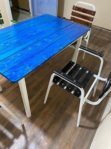 stul 30 azn: Yeni, Dördbucaq masa, Açılmayan, Stullar ilə, Taxta, Azərbaycan — 6