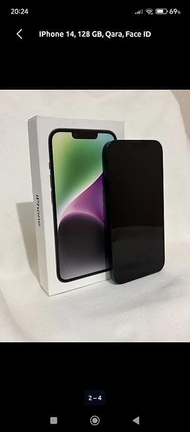 ucuz kompüter qiymetleri: IPhone 14, 128 GB, Qara, Face ID — 1