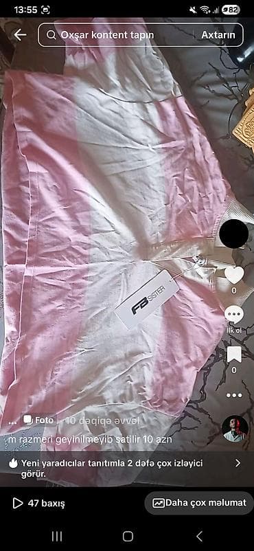 FB Sister brendi qadın köynəyi/bluzu - Rəng: açıq çəhrayı–ağ zolaqlı