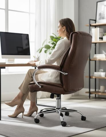 topdan saat: Yeni, Təkərli, Qolları tənzimlənir, Dəri — 1