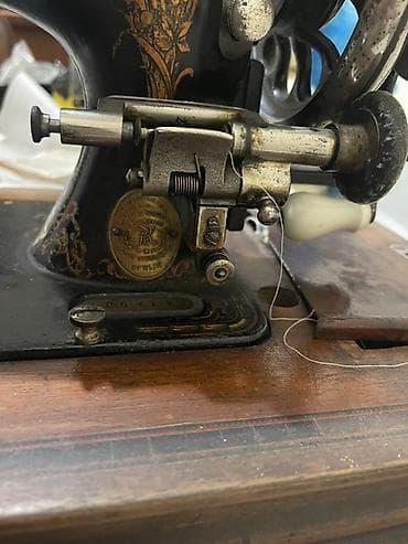 antik eşya: Antik tikiş maşını – Alman istehsalı - Mexaniki, əl çarxlı (volanlı) — 3