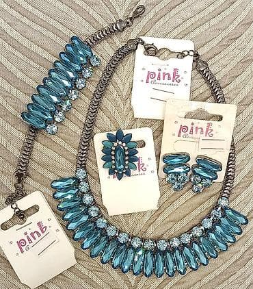 Роскошный новый комплект от Pink (ожерелье, браслет, серьги, кольцо -