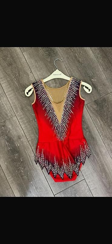 Праздничные костюмы: Bədii gimnastika üçün səhnə geyimləri – zərif dizaynlı, daşlı və — 4