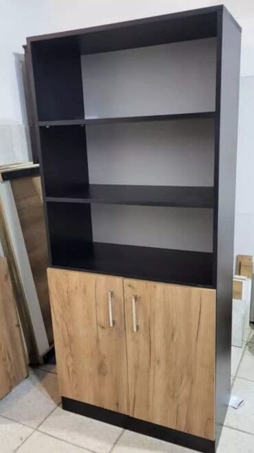 asan şəkillər: Kitab rəfi və şkaf kombinasiyası - Model: açıq rəfli üst hissə + iki — 2