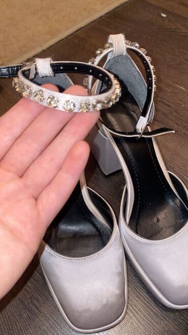 замшевые туфли на платформе: Туфли, Размер: 38, цвет - Белый, Б/у — 3