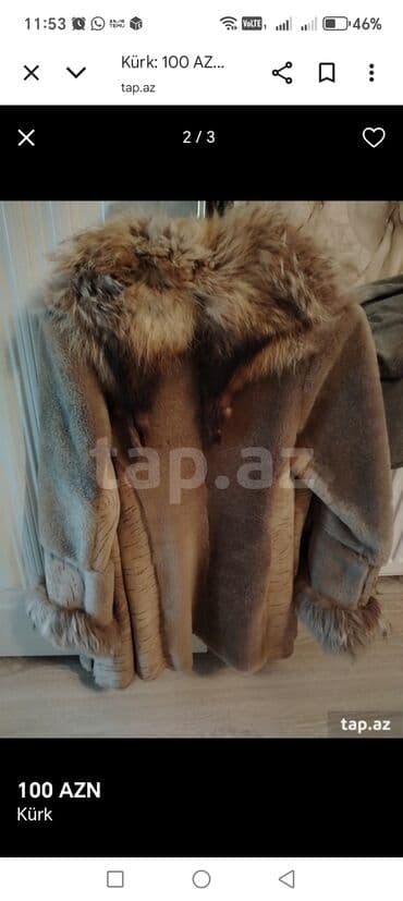 шуба из овчины азербайджанская: Kürk, 2XL, rəng - Qəhvəyi — 3