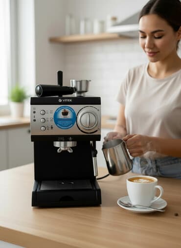 qəhvə üyüdən: Qəhvə maşını Vitek, Yarımavtomat, Kapuçinator ilə — 1