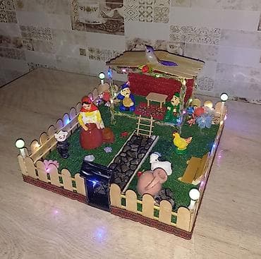 Digər ev dekoru: Dekorativ Novruz maketi – işıqlı həyət kompozisiyası - Əl işi mini — 3