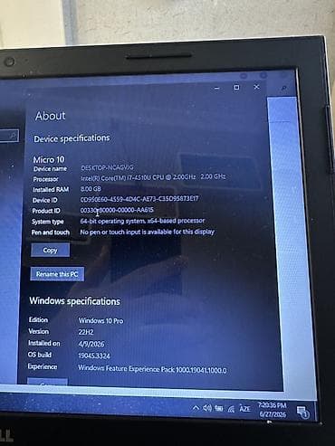macbook pro 15: Dell noutbuk Texniki xüsusiyyətlər: - Prosessor: Intel Core i7-4510U — 2