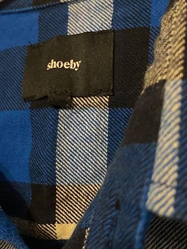 godekceler: Shoeby kişi köynəyi – klassik qara‑mavi rəngli dama (plaid) naxışlı — 2