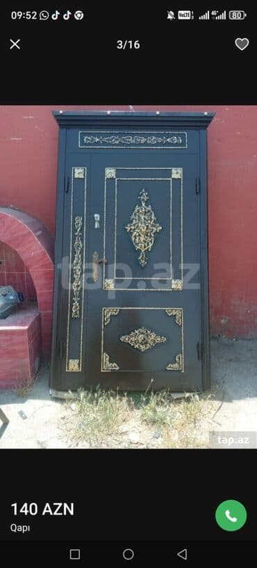 işlənmiş dəmir qapilar: Salam aleykum her gure qapilarin resotkalarin pirillalarin munasib — 8