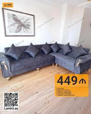 Künc divan – La Mini - Ölçü: 280 × 200 sm - Mexanizm: açılan, bazalı — 1