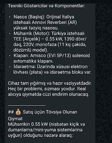 İtaliya istehsalı AR yüksək təzyiqli su nasosu aqreqatı (dumanlama və