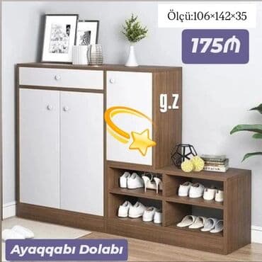 Yeni, Açılan, 3 qapılı Düz dolab, Ayaqqabı dolabı