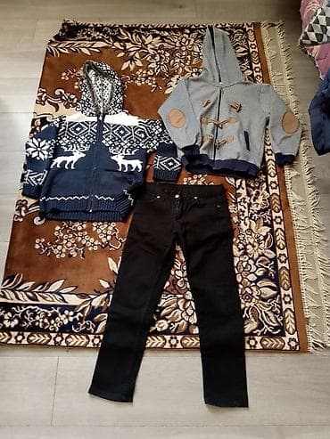 Üst geyimləri: Uşaq geyim dəsti - 1 ədəd qışlıq kapüşonlu trikotaj sviter-kardiqan — 1