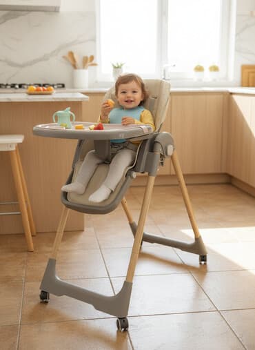 uşaq stulu: Uşaq yemək stulu – Kidillo - Rəng: bej oturacaq, boz konstruksiya — 1