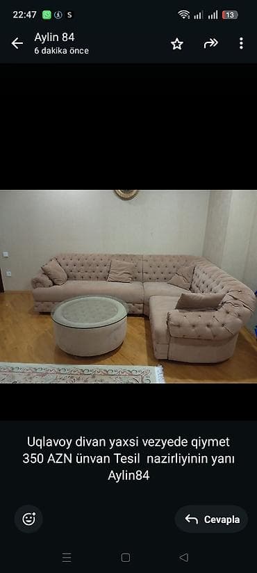 saloglu qiymetler: Uqlavoy divan yaxsi vezyede qiymet 350 AZN ünvan Tesil nazirliyinin — 1
