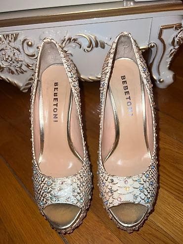 Tuflilər, Ölçü: 37, rəng - Qızılı, İşlənmiş