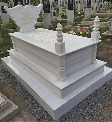 ad gunu ev dekoru: Ağ mərmərdən məzar mələk qanadlı abidə - Material: yüksək keyfiyyətli — 1