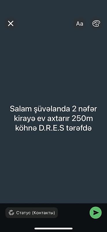 tap az kiraye evler elmler: Şüvəlanda kirayə ev axtarılır. 2 nəfər üçün, köhnə D.R.E.S tərəfdə — 1