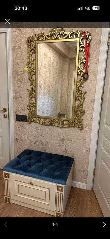 Информатика: Klassik üslubda güzgü və skamya komplekti - Güzgü: Böyük ölçülü — 3