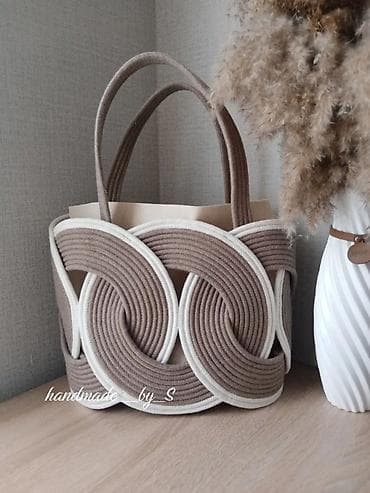 Əl istehsalı kruçu çanta - Material: qalın pambıq iplərdən lalafo.az -da Əl istehsalı kruçu çanta - Material: qalın pambıq iplərdən
