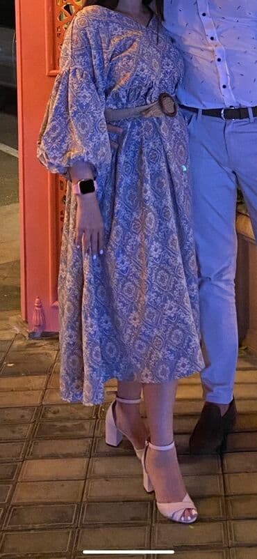 qadin donu: Bohem üslublu qadın midi donu. - Rəng və naxış: Açıq bənövşəyi-mavi — 1