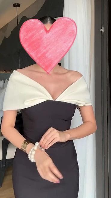 mirvari reng: Zərif axşam geyimi – ikirəngli, çiyinüstü (off-shoulder) kəsim. - — 1