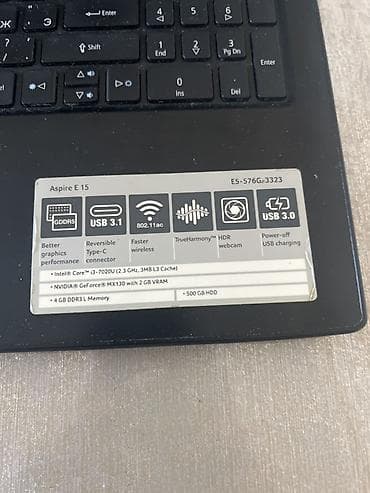 Acer: Acer Aspire E 15 noutbuku (model: E5-576G-3323) - Ekran: 15.6" - — 2