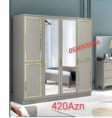 avropa qapsi: Yeni, 3 qapılı, Güzgülü, Ağ, Digər material, Açılan, Düz dolab — 10